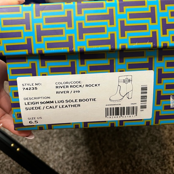 New Tory Burch Leigh Lug Sole Bootie Suede - Picture 3 of 6